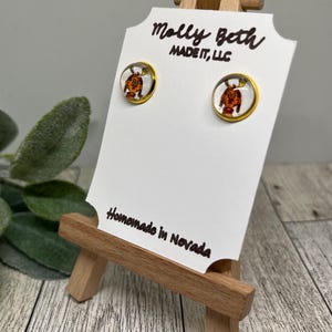 Grinch Earrings, Max from Grinch Earrings, Christmas Character Faux Leather, Max Christmas Earrings, Stud or Clip On