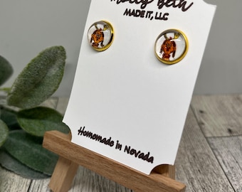Grinch Earrings, Max from Grinch Earrings, Christmas Character Faux Leather, Max Christmas Earrings, Stud or Clip On