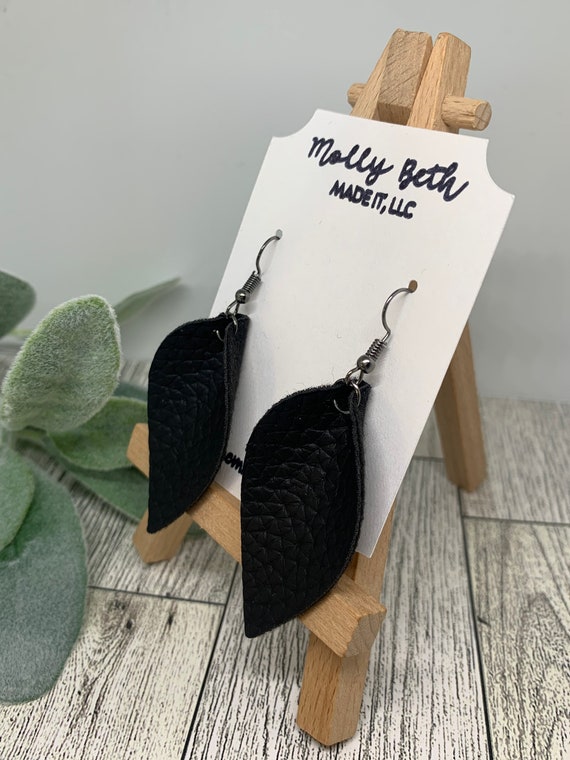 Teardrop Faux Leather Earrings - Valentine's Day – B-Squared Crafts