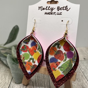 Hungry Caterpillar Earrings, Hungry Caterpillar Faux Leather, Hungry Caterpillar Jewelry, Librarian Earrings, Librarian Gifts, Teachers