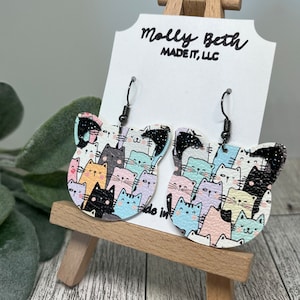 Cat Earrings, Kitty Earrings, Cat Jewelry, Cat Gifts, Cat Lovers, Pet Jewelry