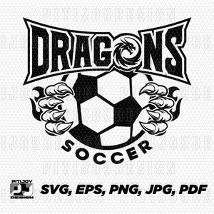 Dragons Soccer svg, Dragons svg, Dragons mascot svg, School Spirit, Dragons Cheer, Dragons Pride, Digital File Download, jpg, eps, png, pdf