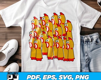 Funny Screaming Rubber Chicken for Design for T-shirt, Water Bottles, and More - High-Quality - PDF, EPS, SVG, Png Digital Download