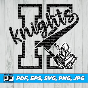 Knights Mascot SVG, School Spirit SVG, Knights Clipart, Sports Team Logo, Knights T-Shirt Design, Mascot Logo, Instant Download Svg and Etc