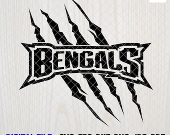 Bengalen Svg, Bengalen Sport Team Logo SVG, PNG, Dxf, Pdf, JPG, bestand | Honkbal, basketbal, voetbal, voetbalontwerp, Cricut direct downloaden