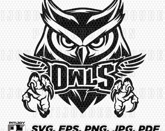 Owl svg, Owls svg, Owls mascot svg, High School Owls Sport Sublimation svg, Owls School Spirit Cheer Mom, Owl Claws Marks svg, Owl Pride mom