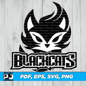 BlackCats Spirit svg, Blackcats svg, Blackcats School svg, School Spirit svg, Free Set of 30 Numbers - PDF, EPS, SVG, Png Digital Download