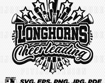 Longhorns Cheer svg, Longhorns Cheerleading svg, Longhorn svg, Longhorns svg, Longhorns school spirit, Longhorns mascot svg, Bulls Cheer svg