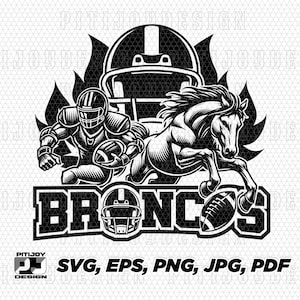 Broncos svg, Bronco svg, Bronco png, Broncos football png, Broncos football, Cricut design file, Bronco school spirit svg, football svg