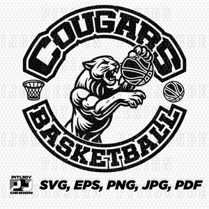 Cougars svg, Cougar svg, Cougar basketball SVG, Cougar basketball svg, Cougar mascot svg Cougars mascot svg Cougars png, Cricut design file