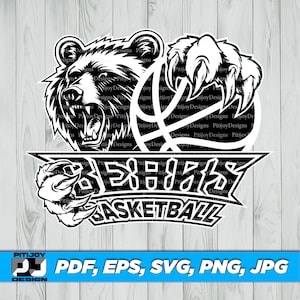 Bear basketball Svg, Bears Svg, basketball Svg, Bear Mascot Svg, Bear spirit svg, Bears Svg, Digital file Download, pdf, eps, png, jpg