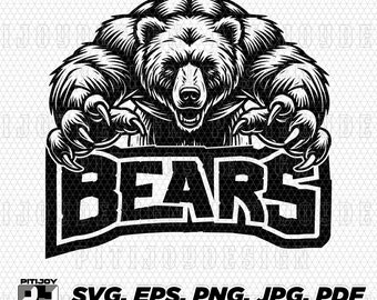 Bears svg, Bear svg, Bear svg silhouette, sports svg, sports, sports jersey svg, cricut svg, Bears football svg, Bears t-shirt football mom