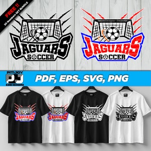 Jaguars Soccer Team Mascot Design for Custom Apparel, Perfect for Team Spirit, Free 30 Team Number - PDF, EPS, SVG, Png Digital Download