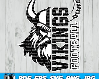 Vikings football svg, Viking football svg, Vikings png, SVG Cut File, SVG for Cricut or Silhouette, School Spirit svg, Jpg, jerseys, sports.