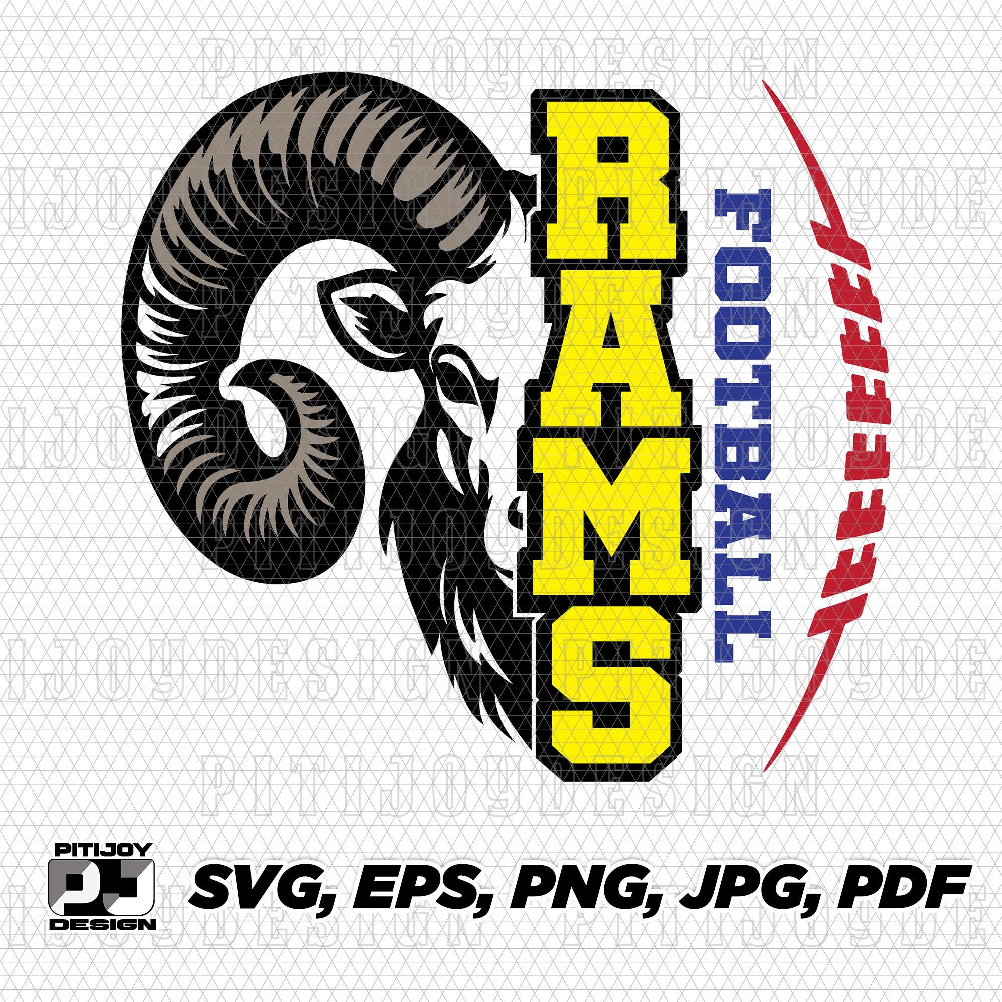 Rams Football Svg, Ram Football Svg, Rams Football Png, Rams Svg, Ram ...