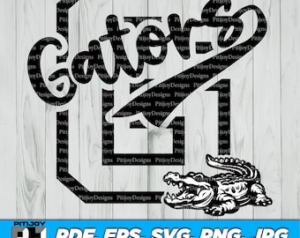 Gators Mascot SVG, School Spirit SVG, Gators Clipart, Sports Team Logo, Gators T-Shirt Design, Mascot Logo, Instant Download Svg,Png and Etc