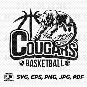 Cougars svg, Cougar svg, Cougar basketball SVG, Cougar basketball svg, Cougar mascot svg Cougars mascot svg Cougars png Cricut designs files