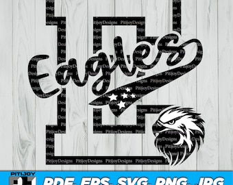 Eagles Mascot SVG, School Spirit SVG, Eagles Clipart, Sports Team Logo, Eagles T-Shirt Design, Mascot Logo, Instant Download Svg,Png and Etc