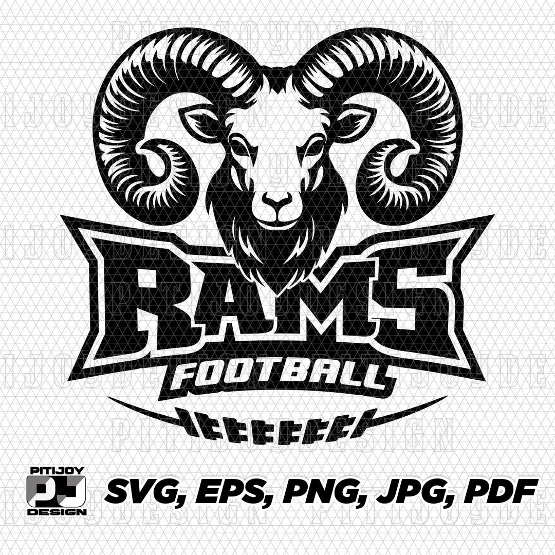 Ram Football Svg, Rams Football Svg, Football Svg, Ram, Rams, Football ...
