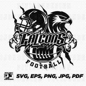 ファルコンズ フットボール svg、ファルコン svg、ファルコンズ svg、ファルコンズ フットボール svg、ファルコンズ スクール マスコット、スポーツ、ファルコンズ フットボール png、クリカット デザイン svg、