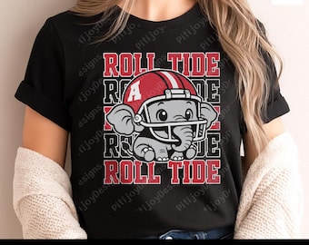 Roll Tide Elephant ALABAMA Football PNG SVG | Crimson Tide Mascot Digital Download | Game Day Sublimation Design | Alabama Fan Shirt png