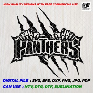 Panthers svg, Panther svg, Panther claw design, School Spirit Shirt, Digital Cut File, team jerseys Svg for Cricut and Silhouette, Dtg, Dtf