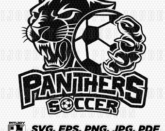 Panthers soccer svg, Panther soccer svg , Panther svg, Panthers svg, sports jersey, Cricut or Silhouette, Paw Print svg png jpg, sports