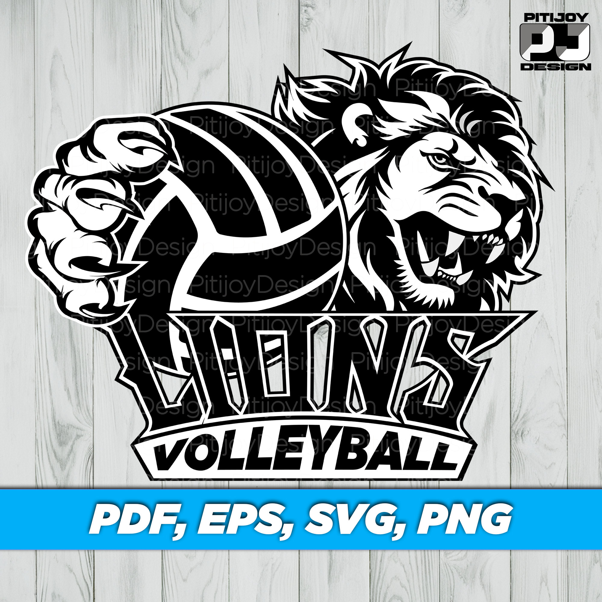 Lion Volleyball Svg, Lions Svg, Volleyball Svg, Lion Mascot Svg, Lion spirit svg, Digital file Download, pdf, eps, png