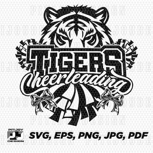 Tigers cheerleading svg, Tiger cheer svg, Tiger cheerleading svg, Tigers cheer svg, Tiger svg, Tigers svg, cricut silhouette files cheer png