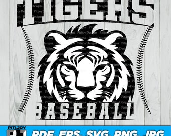Tigers baseball svg, Tiger baseball svg, Tigers svg, Tigers sports jersey, School Spirit svg, Digital file Download, png, eps, pdf