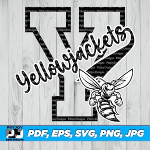 Yellowjackets Mascot SVG, School Spirit SVG, Yellowjackets Clipart, Sports Team Logo, Yellowjackets T-Shirt Design, Mascot Logo