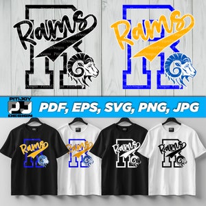 Rams Mascot SVG, School Spirit SVG, Rams Clipart, Sports Team Logo ...