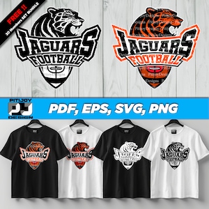 Jaguars Football Team Mascot Design for Custom Apparel, Perfect for Team Spirit, Free 30 Team Number - PDF, EPS, SVG, Png Digital Download