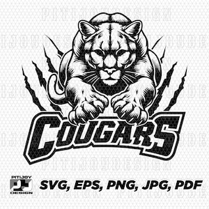 Cougars svg, Cougar svg, Cougar mascotte SVG, Cougar logo svg Cougar png, Cougar school logo svg, Cougars school geest png, Cricut svg