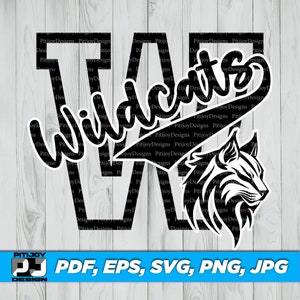 Wildcats Mascot SVG, School Spirit Shirt Design, Sports Team Logo PNG, Wildcats Clipart for Cricut and Sublimation – Instant Download