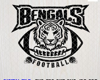 Bengalen voetbal Svg, voetbal Svg, sport Svg, voetbalshirt, sublimatie ontwerpen, Bengalen cricut, Png Dxf Jpg Eps Pdf, voor Dtf, Dtg, Htv