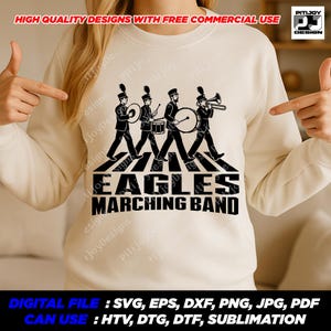 Eagles band svg, marching band clipart for cricut, school spirit drumline cut file sublimation