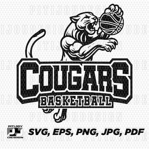 Cougars svg, Cougar svg, Cougar basketball SVG, Cougar basketball svg, Cougar mascot svg Cougars mascot svg Cougars png Cricut design file