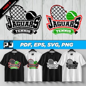 Jaguars Tennis Team Mascot Design for Custom Apparel, Perfect for Team Spirit, Free 30 Team Number - PDF, EPS, SVG, Png Digital Download