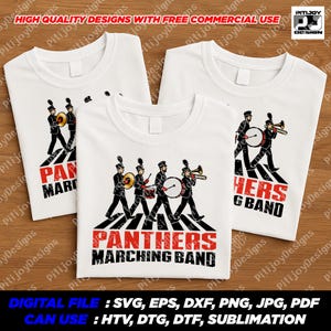 Panthers band svg, marching band clipart, pep rally school design, cricut cut file for htv dtf sublimation