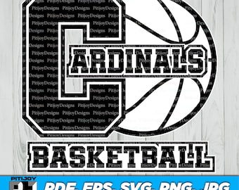 Cardinal Basketball SVG: Projekt drużyny szkolnej (pobranie cyfrowe)
