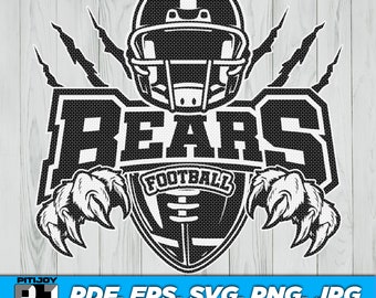 Bears football svg, Bear football svg, Bears svg, Bear svg, Bears football png, Bear football png, Cricut design, sports jerseys, Bear logo