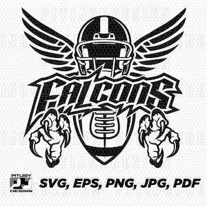 ファルコンズ フットボール svg、ファルコン svg、ファルコンズ svg、ファルコンズ フットボール svg、ファルコンズ スクール マスコット、スポーツ、ファルコンズ フットボール png、クリカット デザイン svg