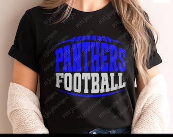 Panthers Football SVG, School Mascot Logo, Game Day Sublimation PNG for Cricut and Shirt Printing