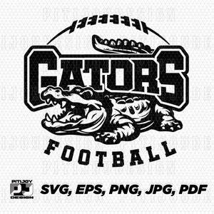 Gators football svg Gator svg for school spirit svg Gators tshirt design Gators mascot svg Cricut design files Gators logo png Gator school