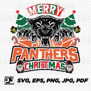 Panters kerst svg panter svg panter svg Merry Christmas svg school geest svg panters mascotte png panters leraar svg panters logo