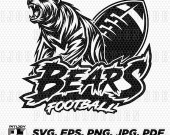 Bears football svg, Bear football svg, Bears svg, Bear svg, sports, cricut and silhouette files, Bears png, sports jerseys, football svg