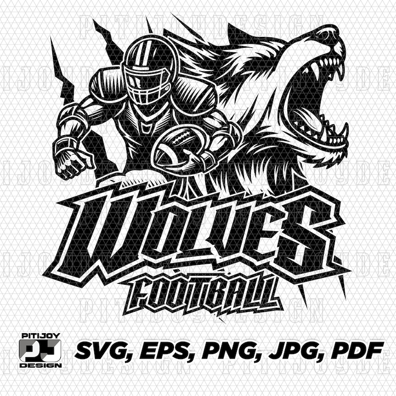 Wolves Football Svg Pattern Wolves Football Svg, Wolves Football Svg, Wolves, Wolf, Football ...