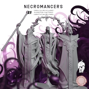 Necromancers | 3D Printed Fantasy Tabletop Miniatures - 28MM - 100MM| Dungeons and Dragons DND
