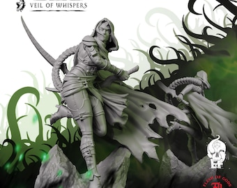 Drow Rogue | Fantasy Tabletop Miniature - 28MM - 100MM | Dungeons and Dragons DND
